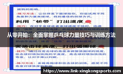 从零开始：全面掌握乒乓球力量技巧与训练方法